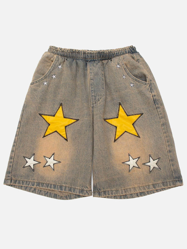 Majesda® - Stars and Letter Shorts outfit ideas streetwear fashion