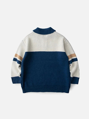 Majesda® - Stars Knit Polo Sweater outfit ideas streetwear fashion