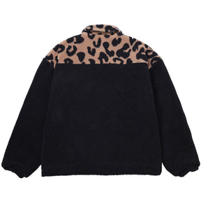 Majesda® - Stitched Leopard Sherpa Winter Coat outfit ideas streetwear fashion