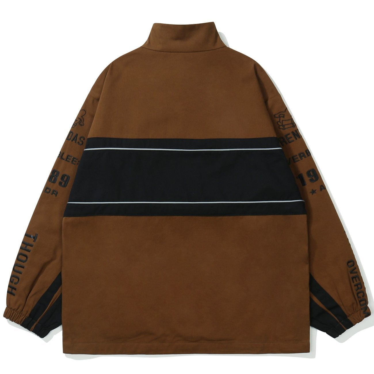 Majesda® - Stitching Letter Print Jacket outfit ideas, streetwear fashion - majesda.com