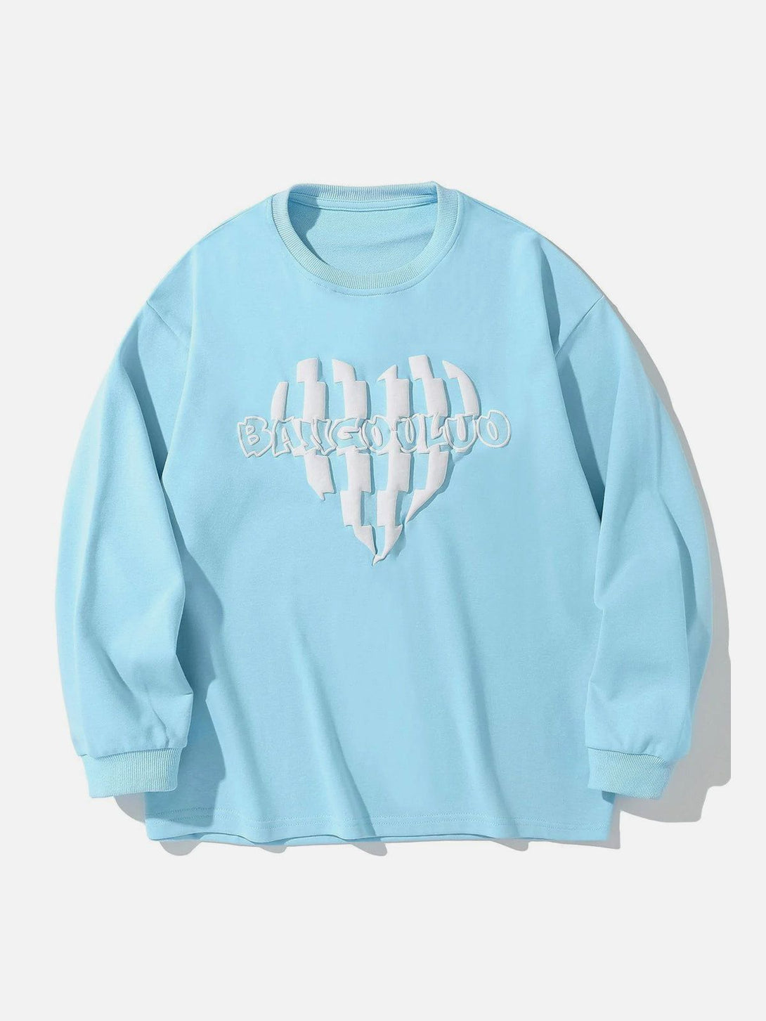 Majesda® - Stitching Love Pattern Sweatshirt outfit ideas streetwear fashion