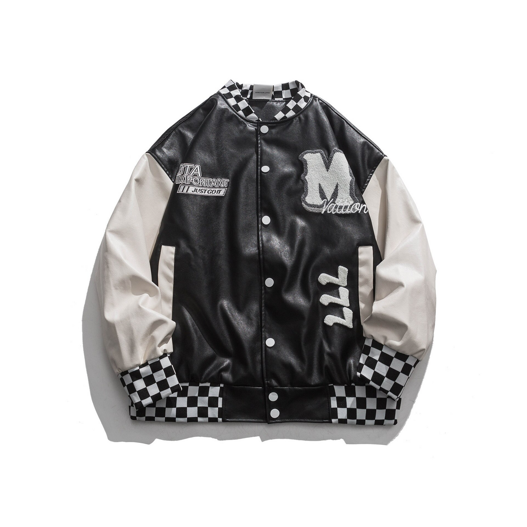 Majesda® - STRATEGY ZOOMEST CULB Leather Jacket outfit ideas, streetwear fashion - majesda.com