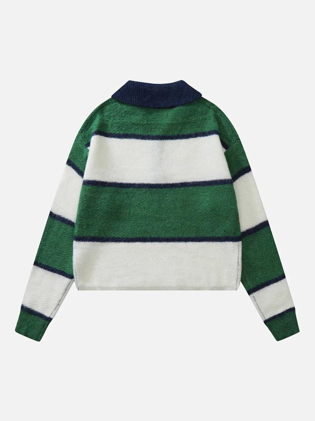 Majesda® - Stripe Polo Collar Sweater outfit ideas streetwear fashion