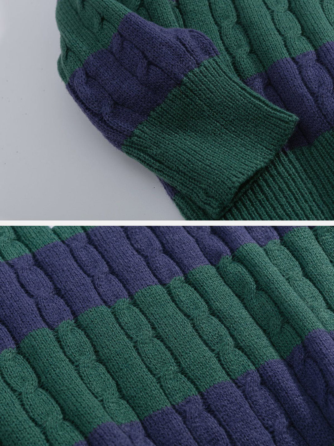 Majesda® - Stripe Polo Sweater outfit ideas streetwear fashion