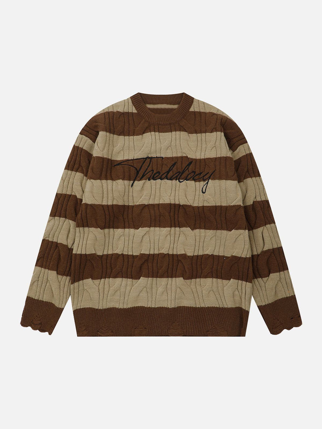 Majesda® - Striped Color Blocking Sweater outfit ideas streetwear fashion