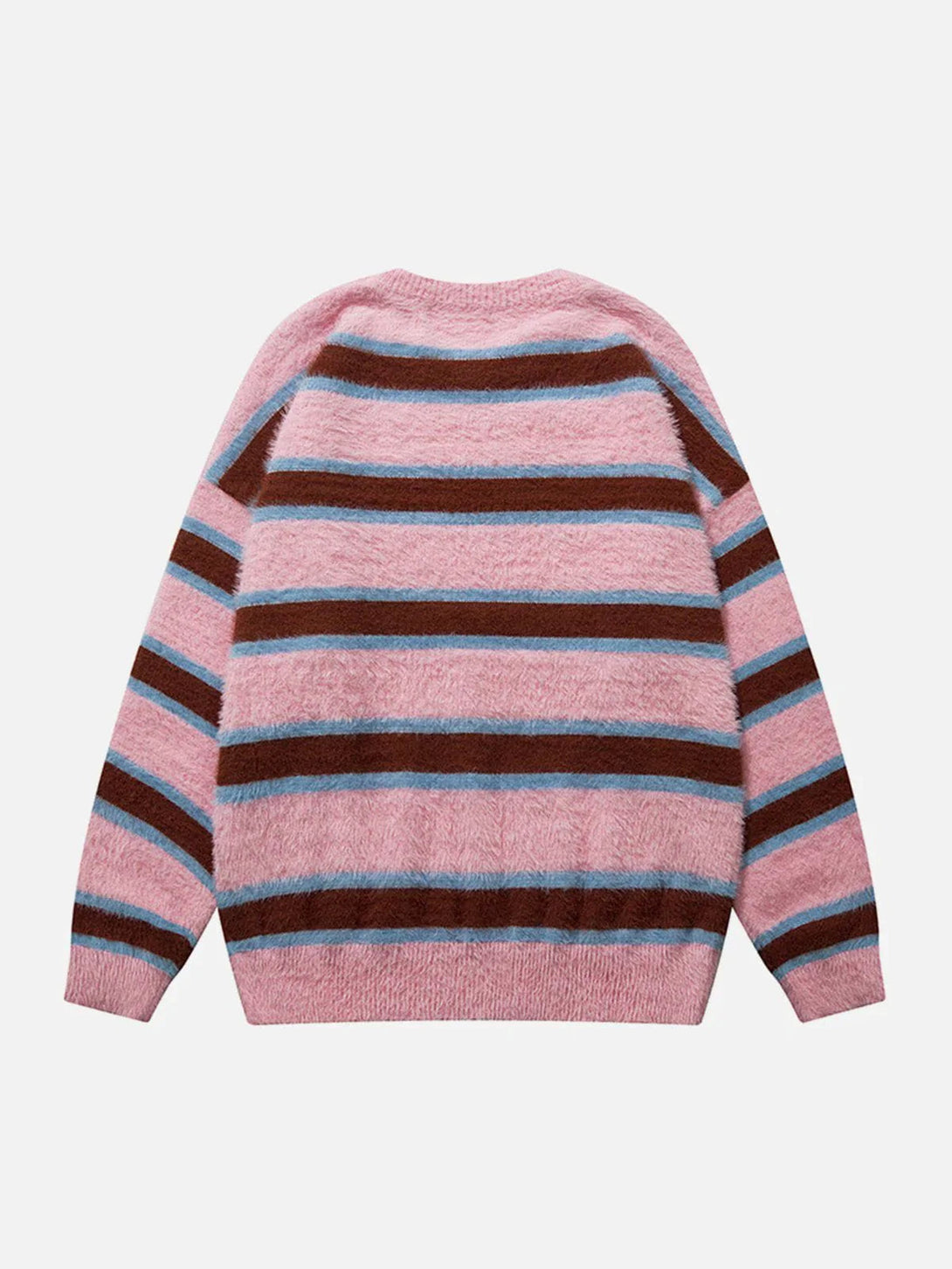 Majesda® - Striped Jacquard Sweater outfit ideas streetwear fashion