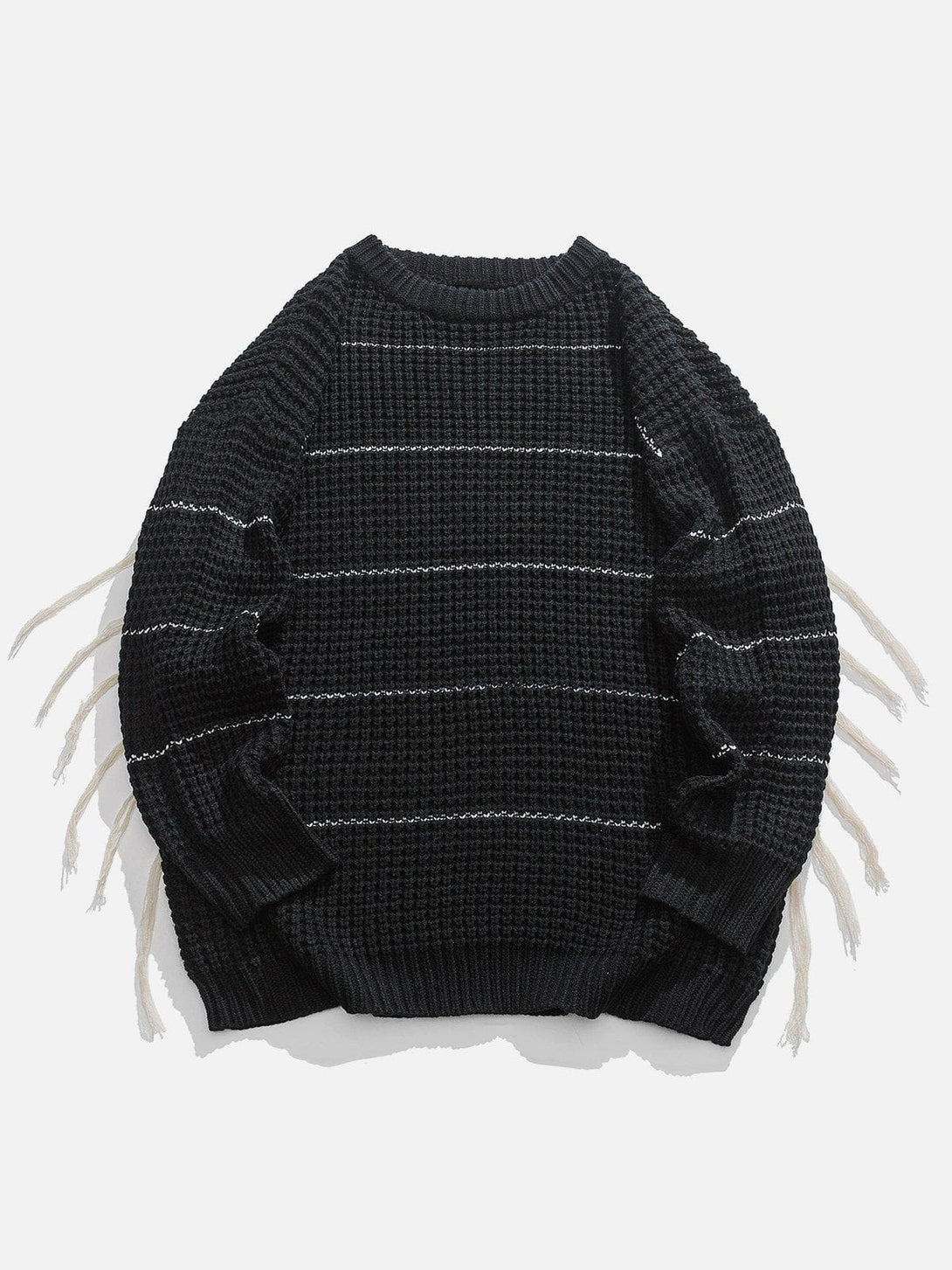 Majesda® - Striped Tassel Sweater outfit ideas streetwear fashion