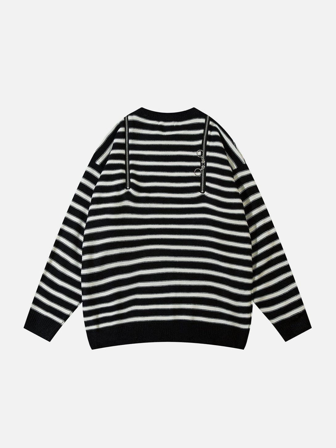 Majesda® - Striped Zipper Design Sweater outfit ideas streetwear fashion