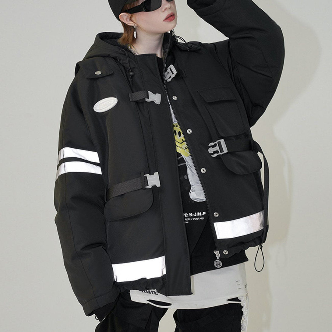 Majesda® - Technical Vest Reflective Winter Coat outfit ideas streetwear fashion