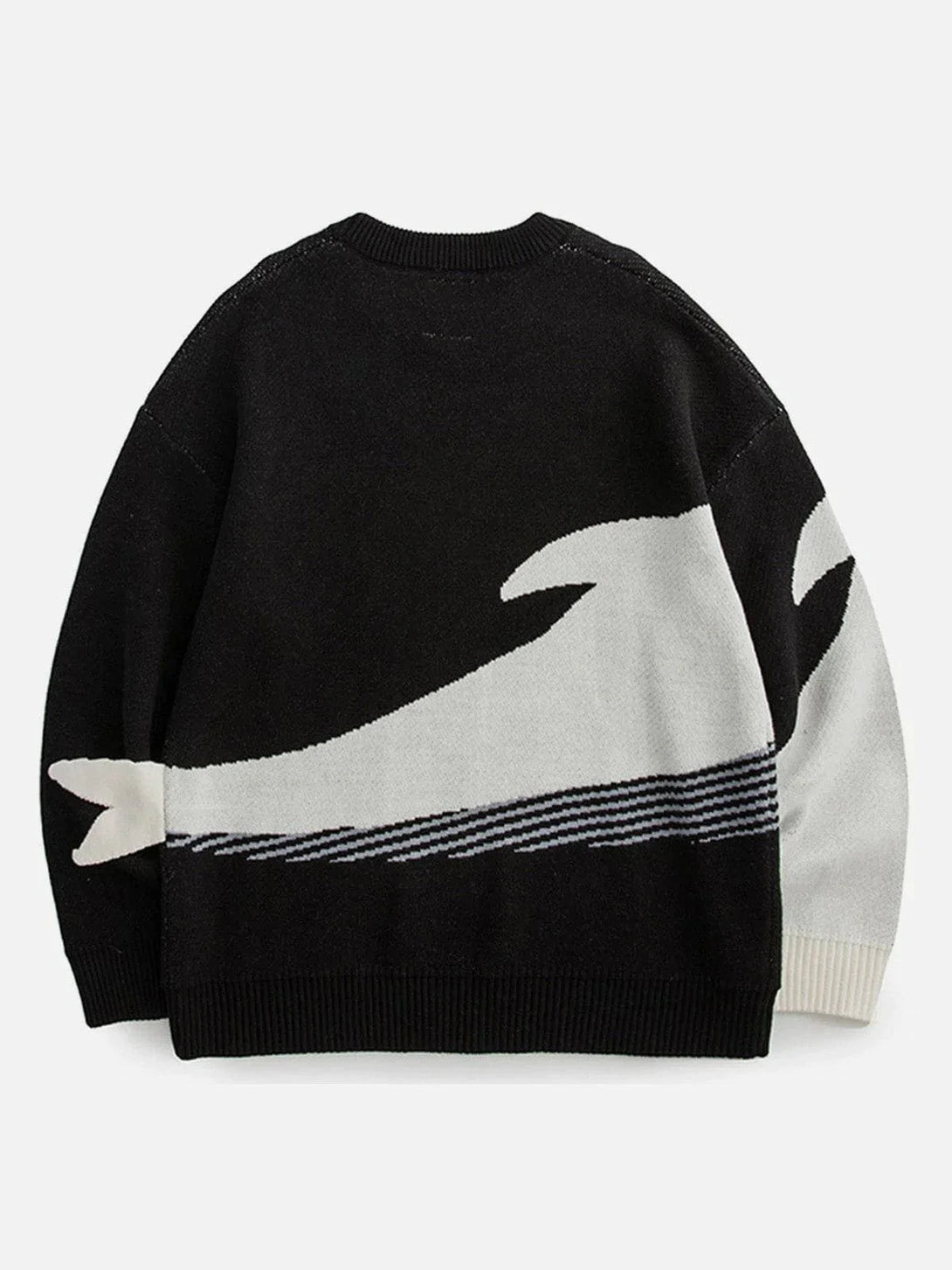 Majesda® - The Loneliest Whale Knit Sweater outfit ideas streetwear fashion