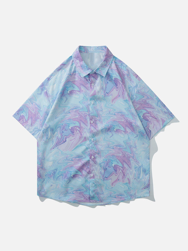 Majesda® - Tie Dye Gradient Short Sleeve Shirt outfit ideas streetwear fashion