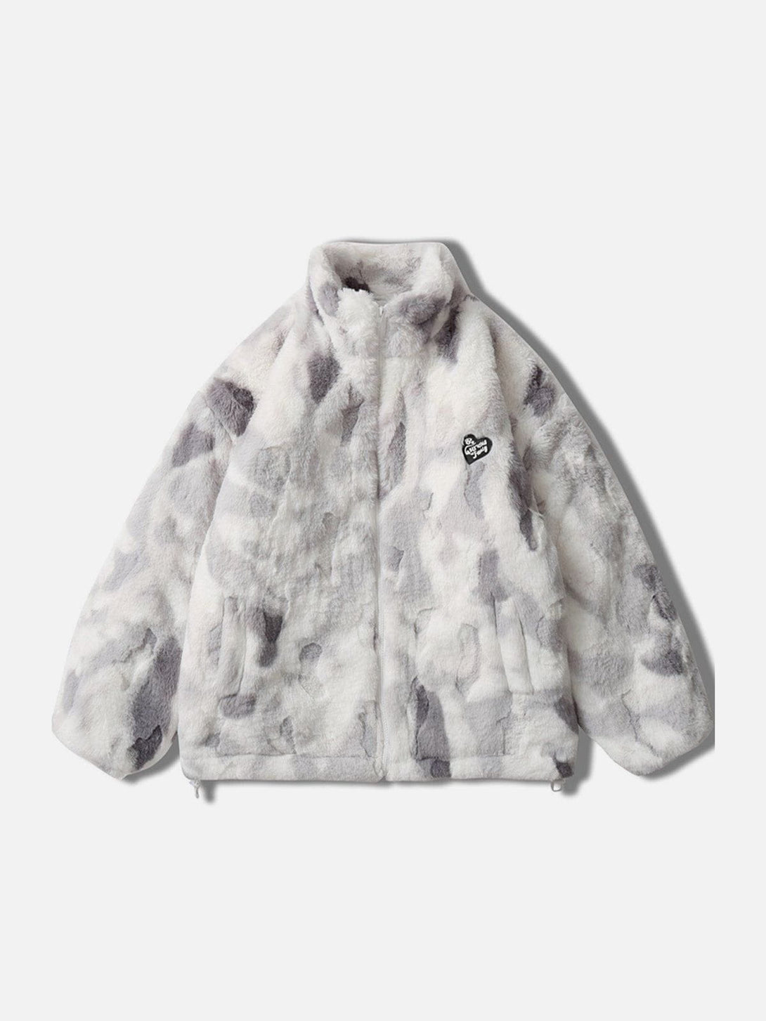 Majesda® - Tie-dye Heart Sherpa Coat outfit ideas streetwear fashion