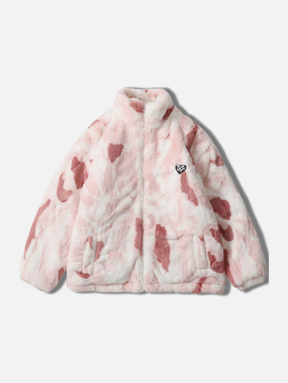 Majesda® - Tie-dye Heart Sherpa Coat outfit ideas streetwear fashion