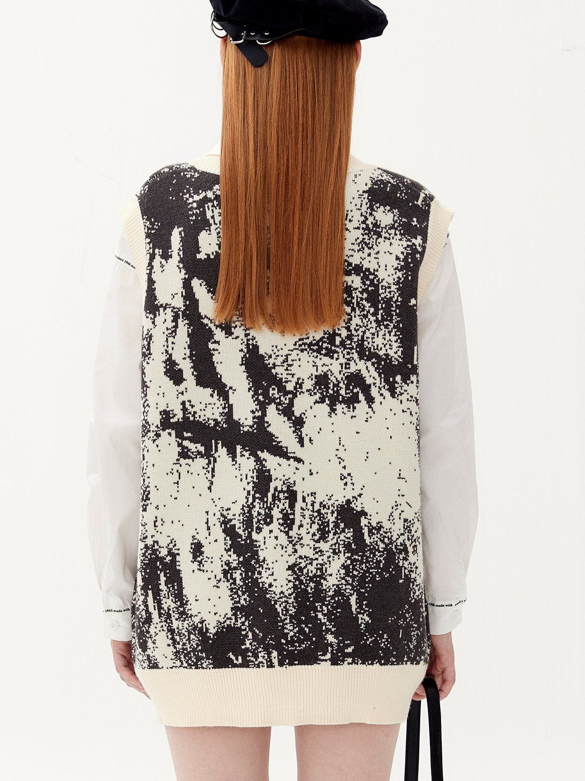 Majesda® - Tie Dye Jacquard Sweater Vest outfit ideas streetwear fashion