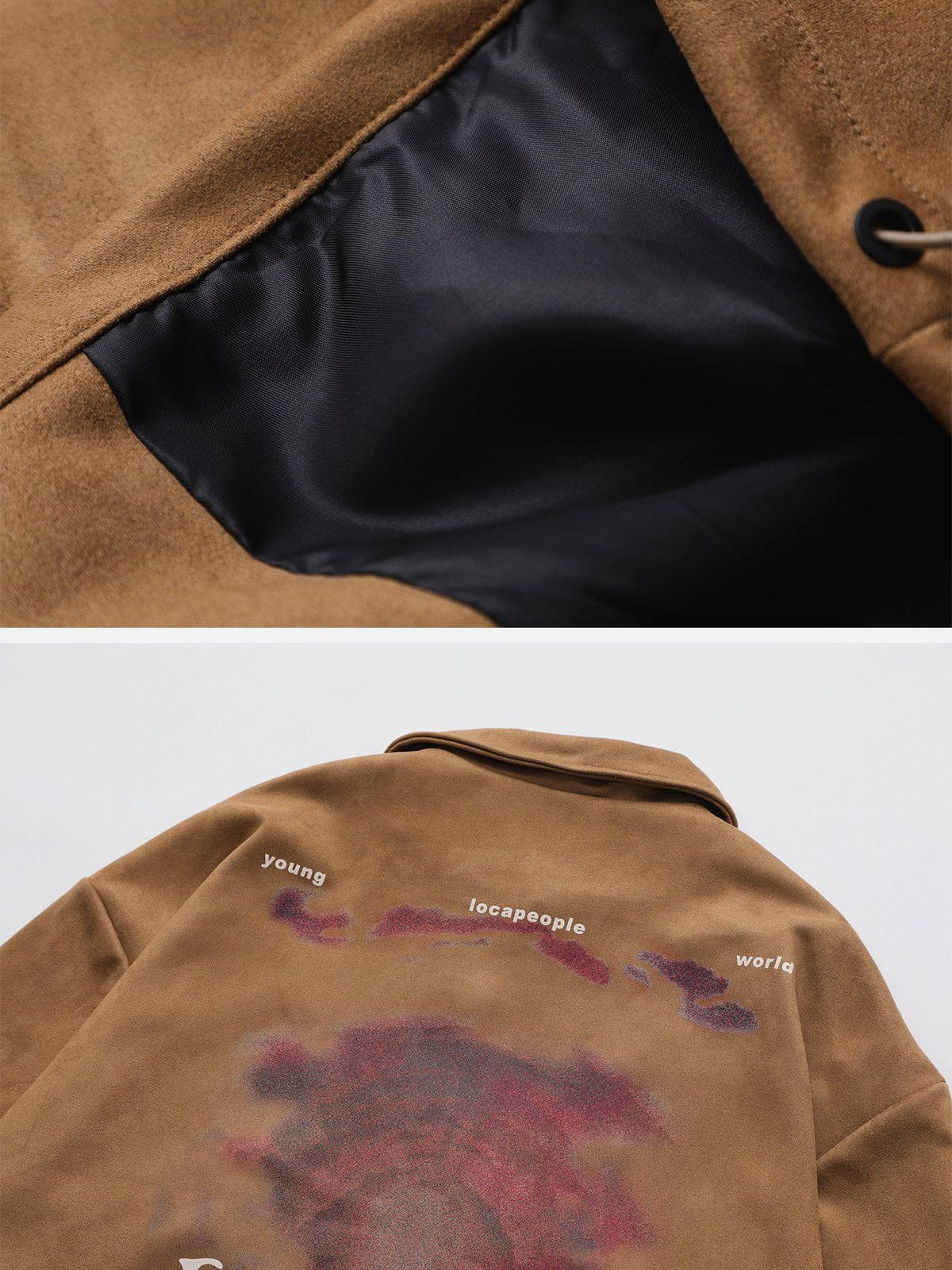 Majesda® - Tie Dye Letter Print Jacket outfit ideas, streetwear fashion - majesda.com