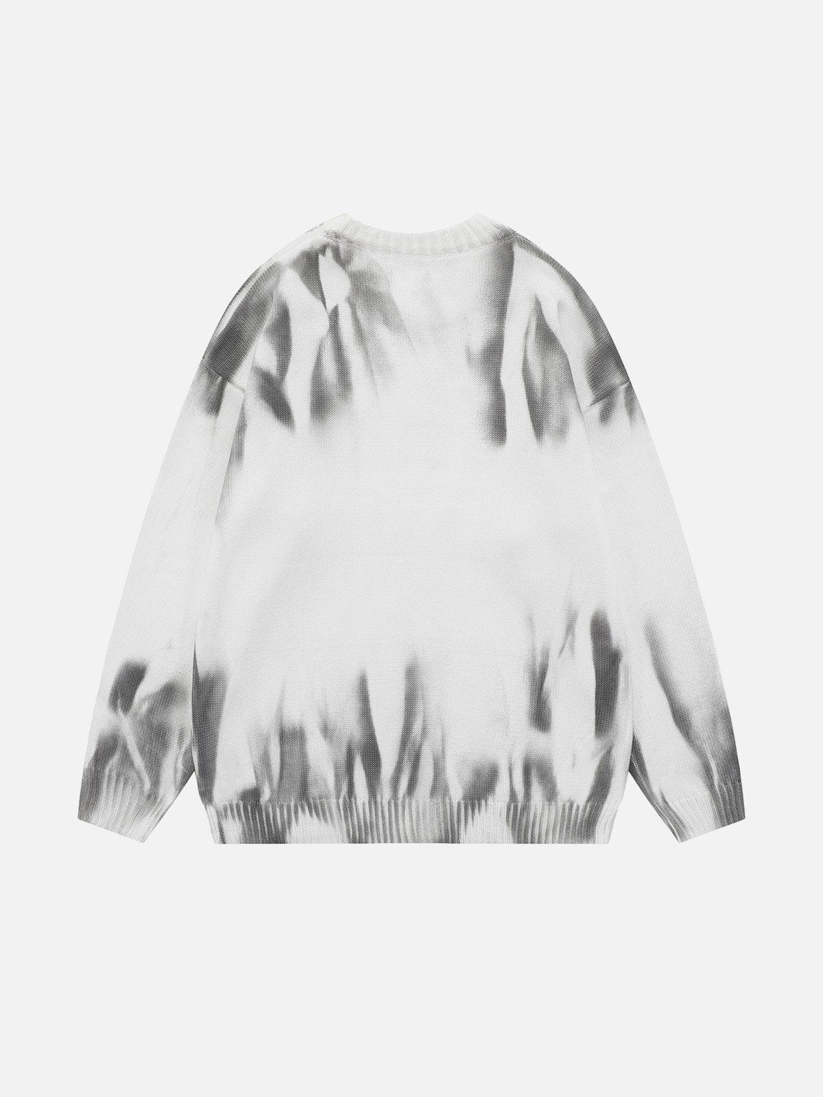 Majesda® - Tie Dye Letter Sweater outfit ideas streetwear fashion