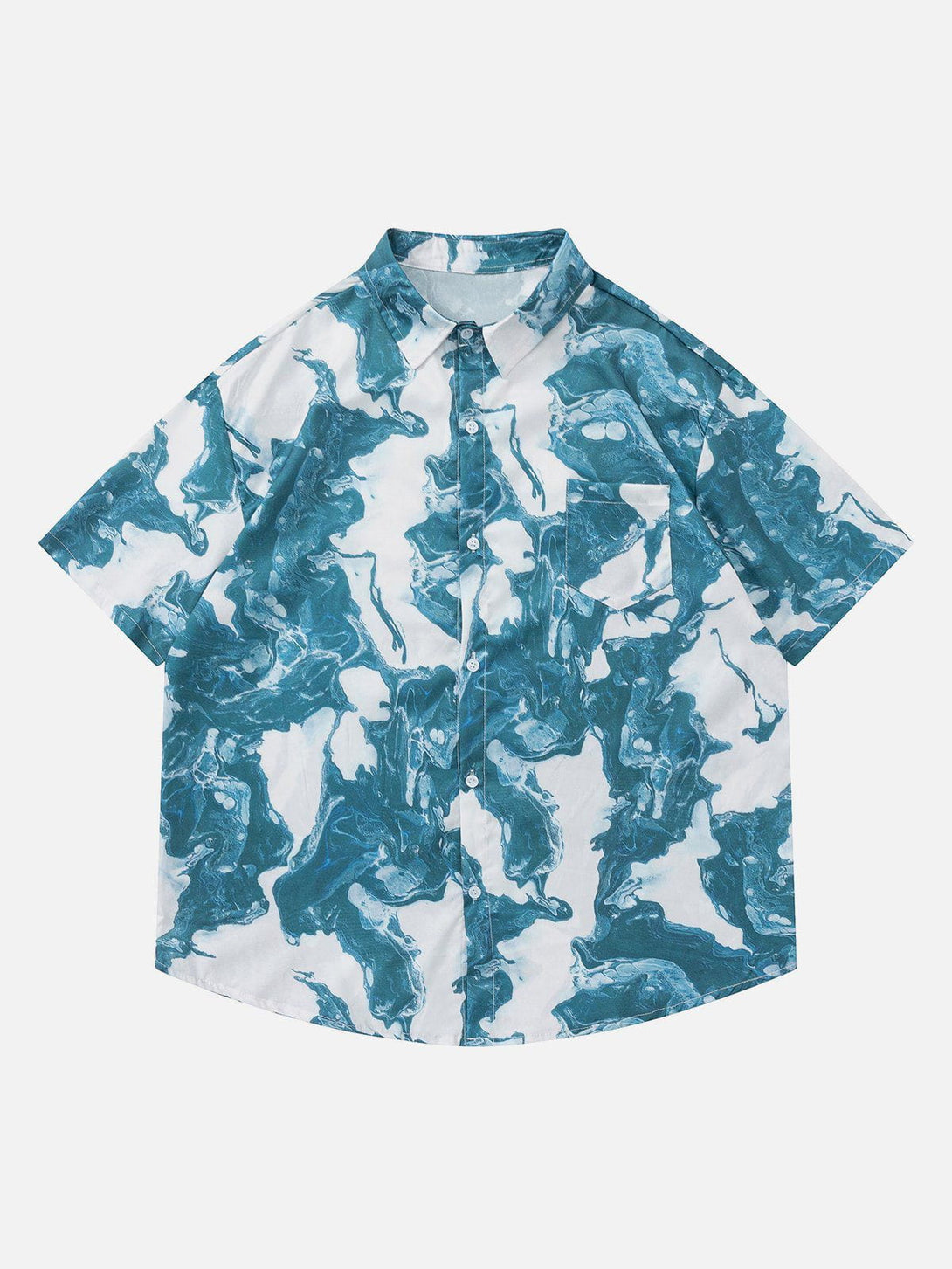 Majesda® - Tie Dye Marbling Short Sleeve Shirts outfit ideas streetwear fashion