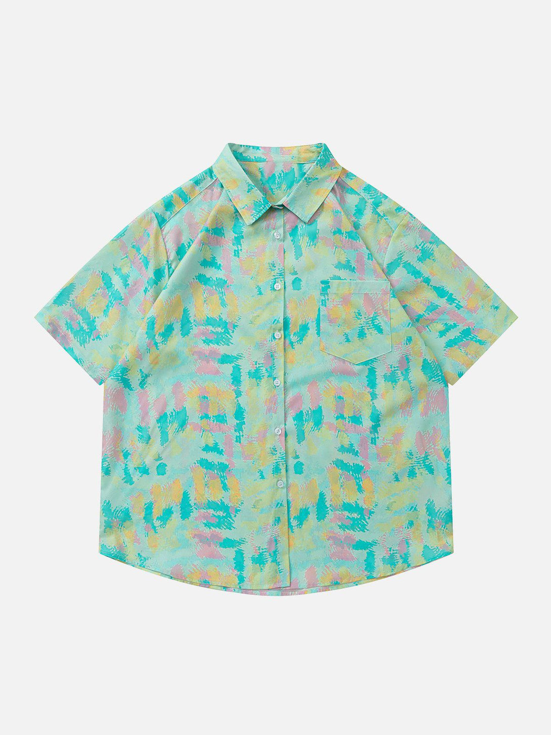 Majesda® - Tie-Dye Print Short Sleeve Shirts outfit ideas streetwear fashion