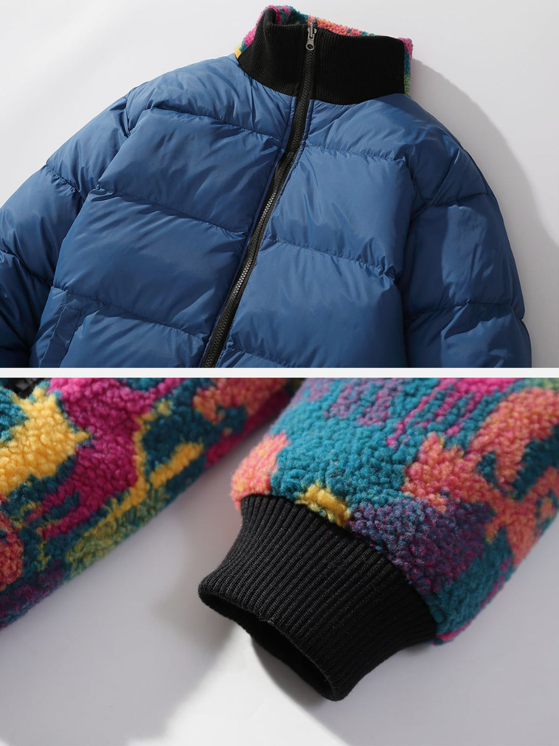 Majesda® - Tie dye "Wearable on both sides" Winter Coat outfit ideas streetwear fashion