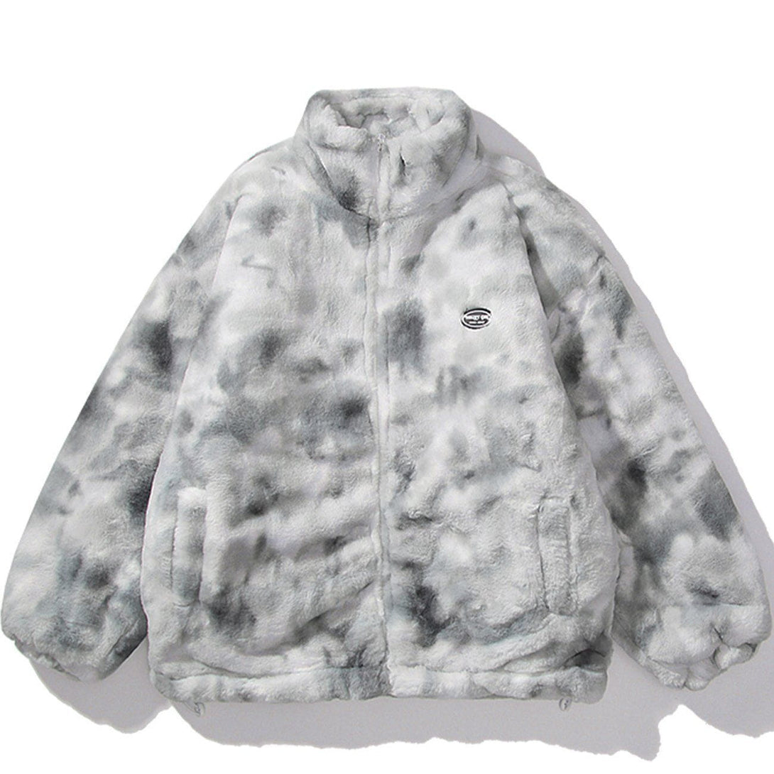 Majesda® - Tie Dye Winter Coat outfit ideas streetwear fashion