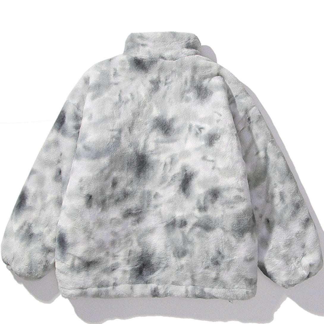 Majesda® - Tie Dye Winter Coat outfit ideas streetwear fashion