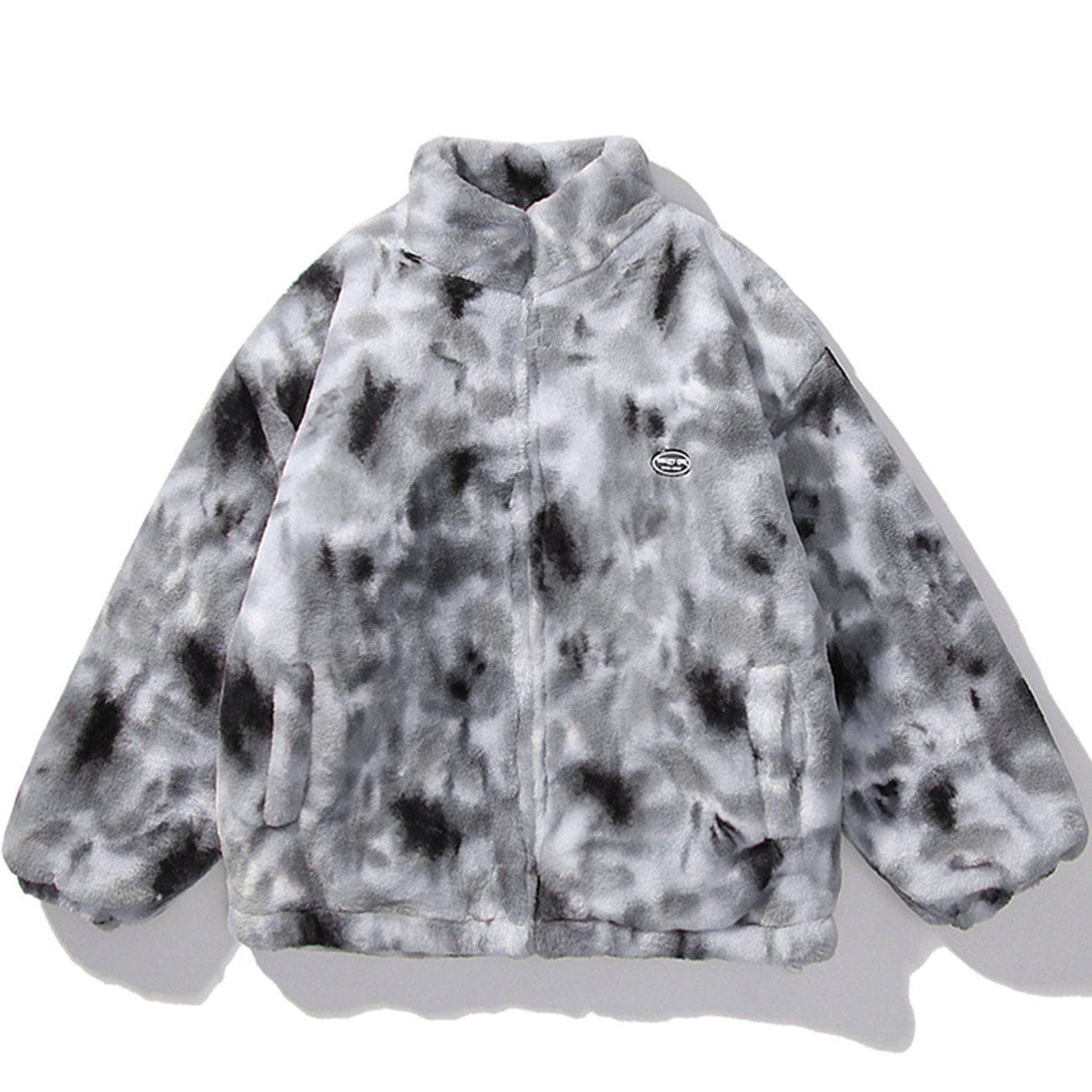 Majesda® - Tie Dye Winter Coat outfit ideas streetwear fashion