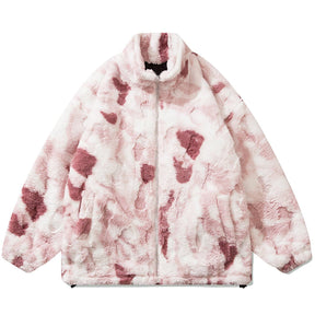 Majesda® - Tie Dye Winter Coat outfit ideas, streetwear fashion - majesda.com