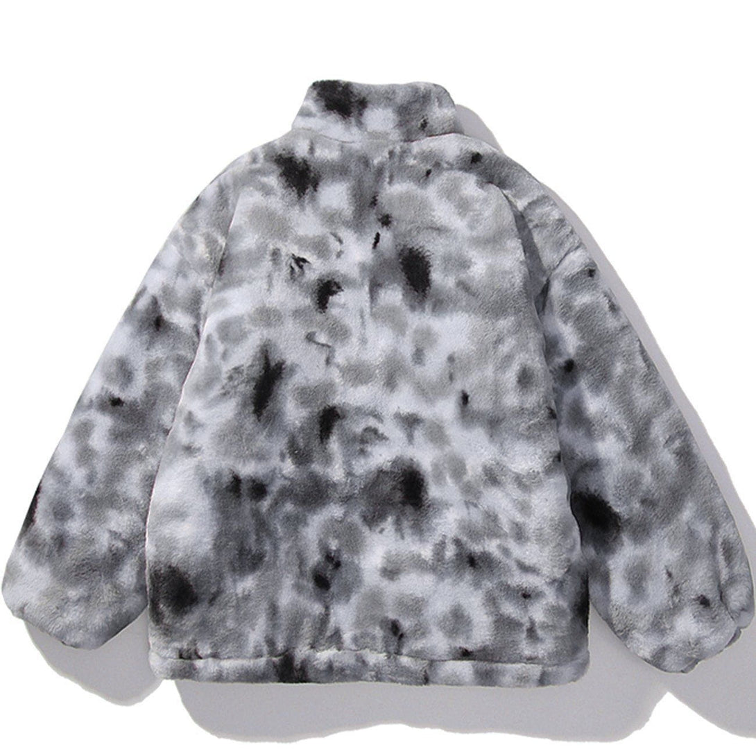 Majesda® - Tie Dye Winter Coat outfit ideas streetwear fashion