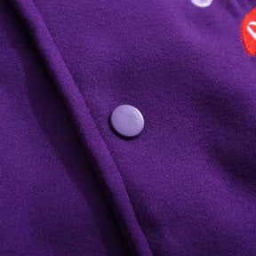 Majesda® - Towel Embroidered Angel Demon Varsity Jacket outfit ideas, streetwear fashion - majesda.com