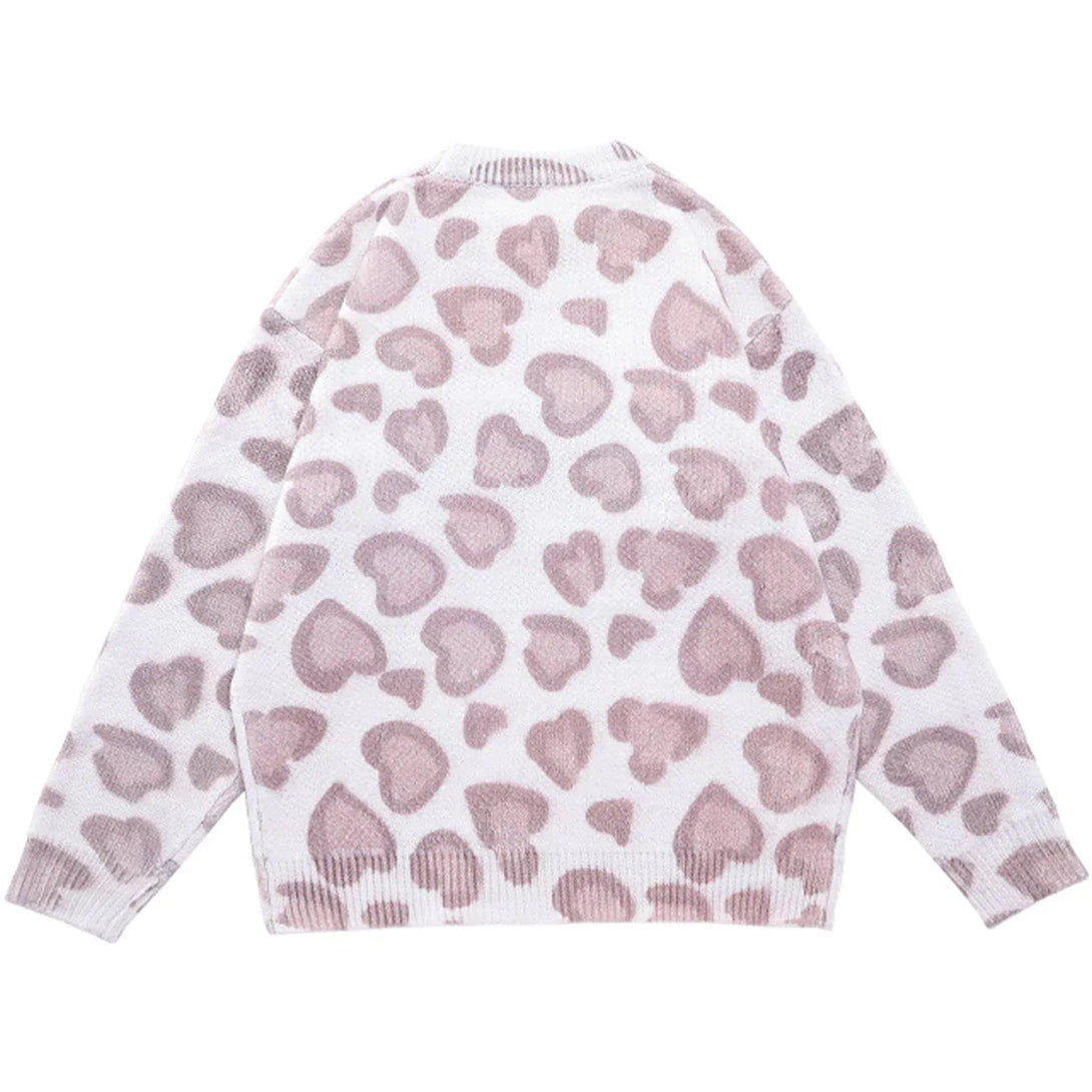 Majesda® - Towel Embroidered Heart Shape Knit Sweater outfit ideas streetwear fashion