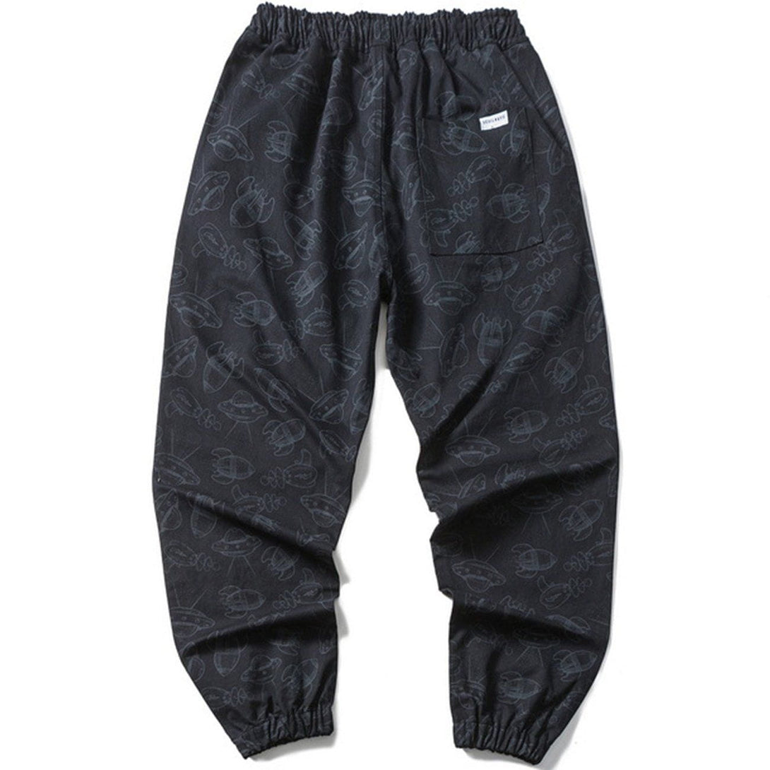Majesda® - UFO Rocket Print Sweatpants outfit ideas streetwear fashion