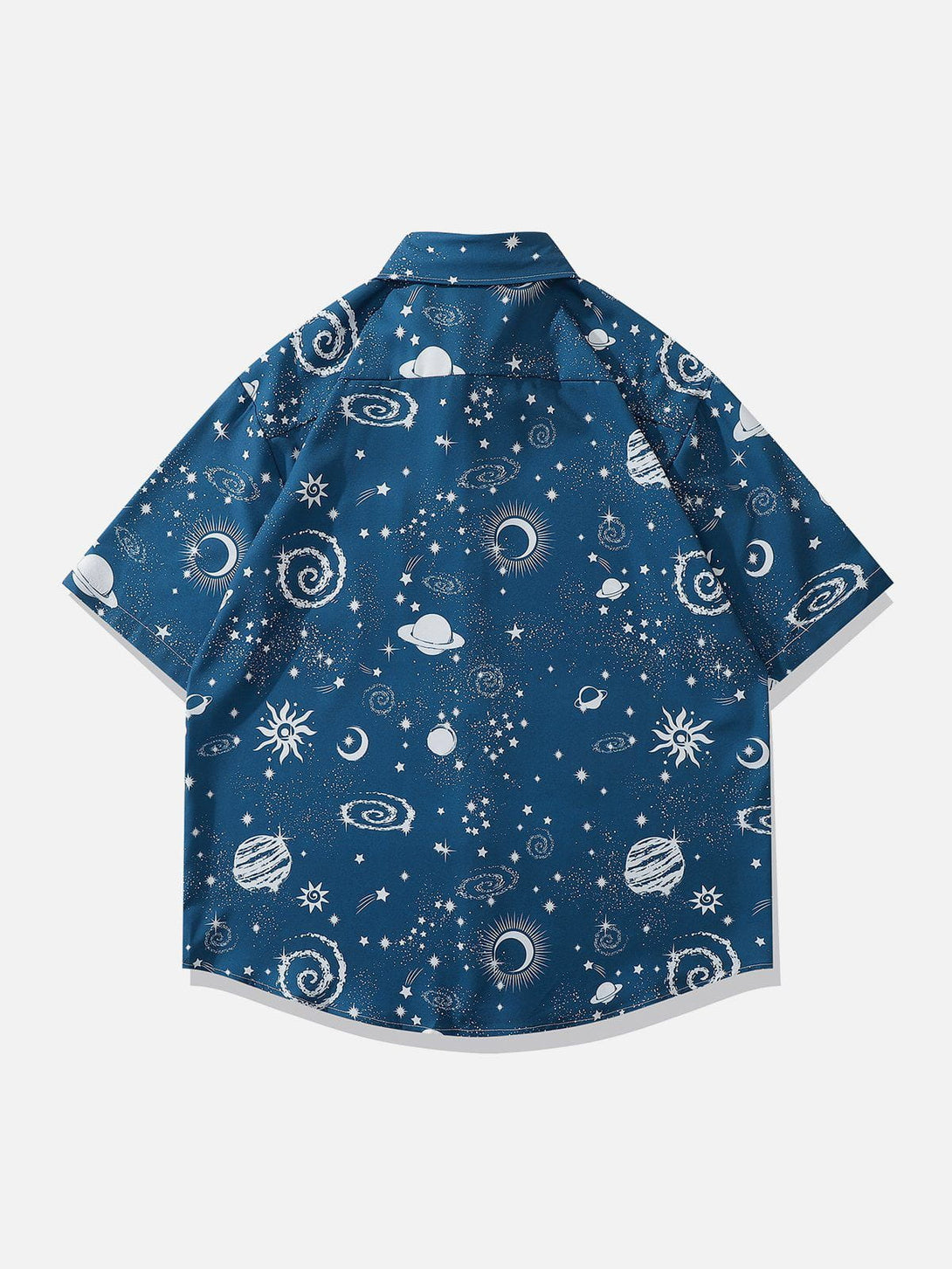 Majesda® - Universe Galaxy Print Short Sleeve Shirts outfit ideas streetwear fashion