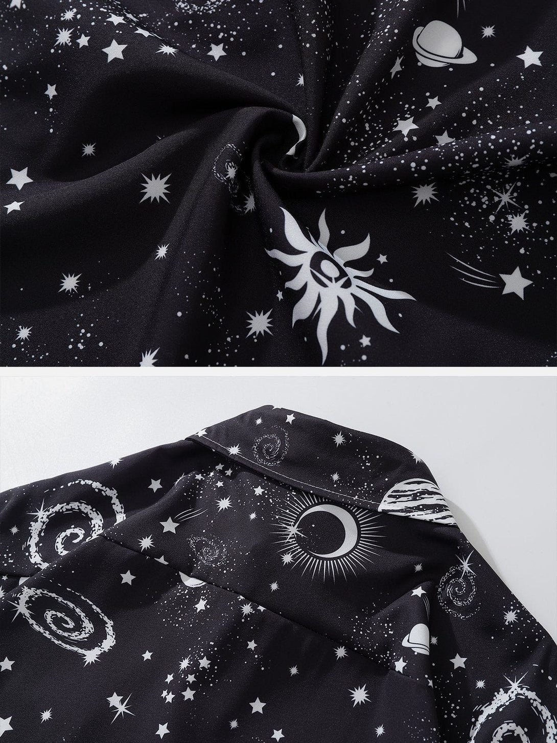 Majesda® - Universe Galaxy Print Short Sleeve Shirts outfit ideas streetwear fashion