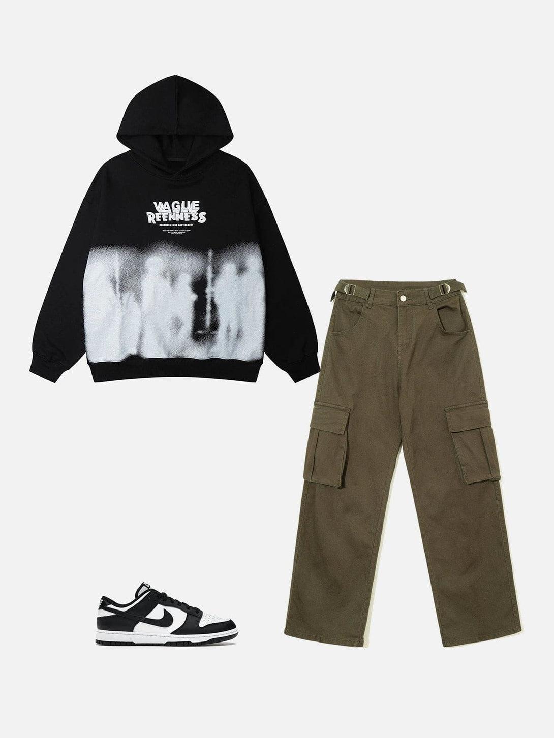 Majesda® - Vague & Reenness Oversize Hoodie outfit ideas streetwear fashion