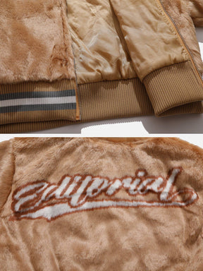 Majesda® - Vintage Alphabet Print Varsity Jacket outfit ideas, streetwear fashion - majesda.com