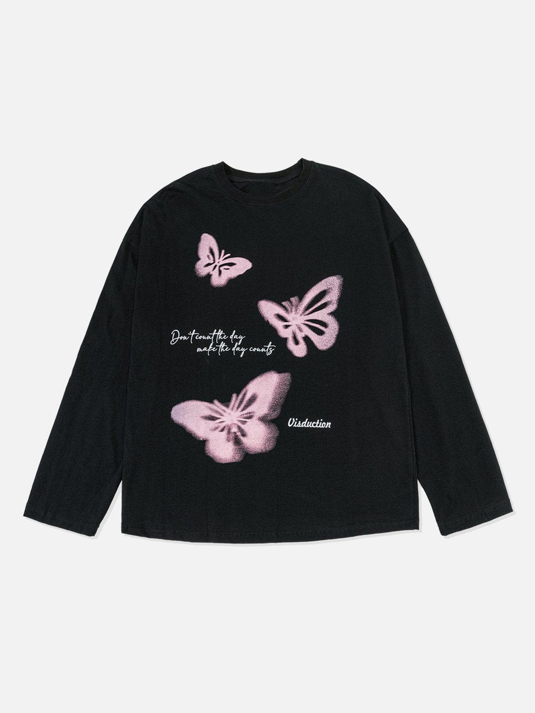 Majesda® - Vintage Butterfly Print Sweatshirt outfit ideas streetwear fashion