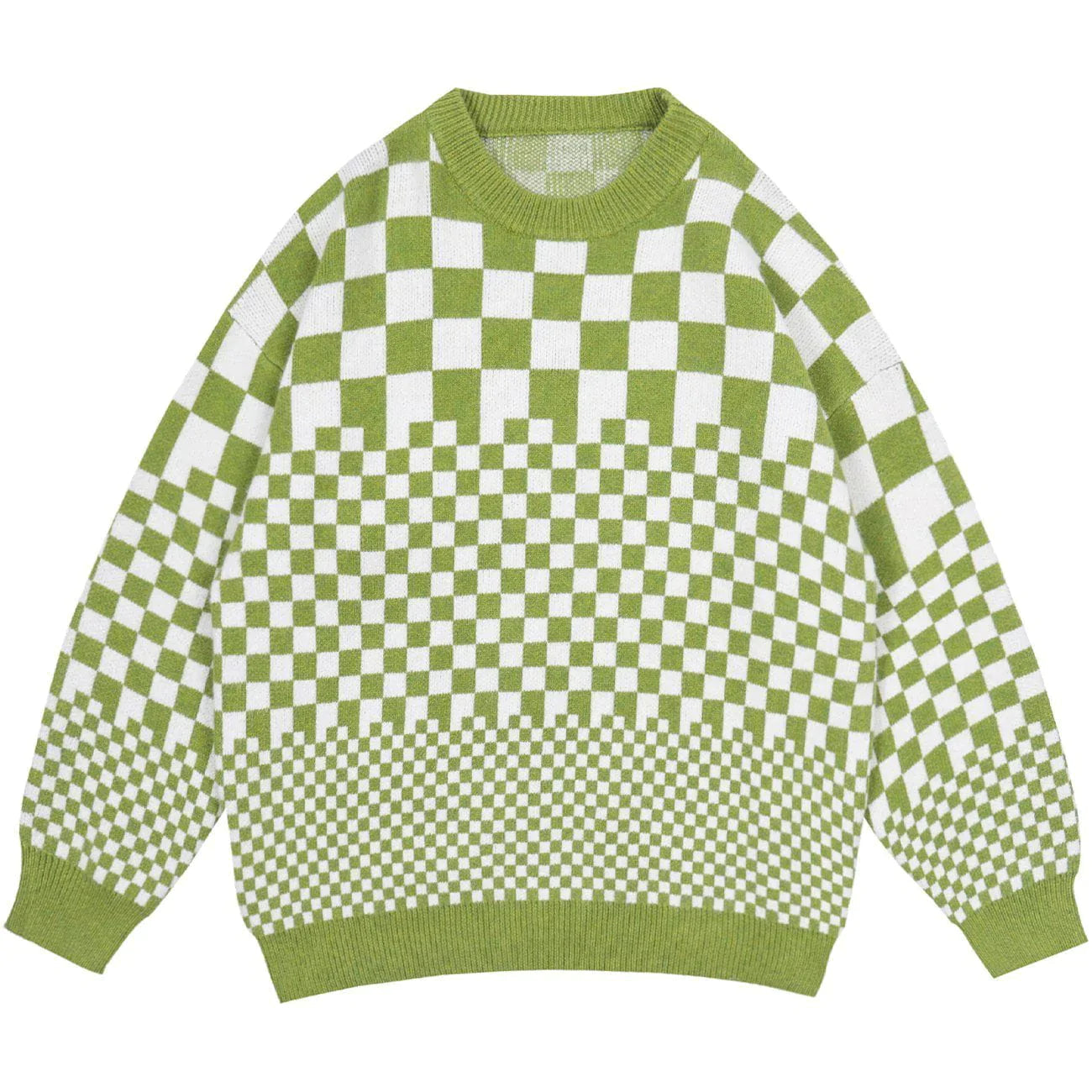 Majesda® - Vintage Checkerboard Plaid Knit Sweater outfit ideas streetwear fashion