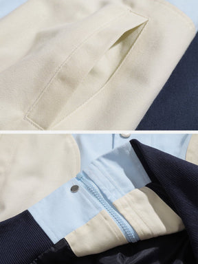 Majesda® - Vintage Color Stitching Jacket outfit ideas, streetwear fashion - majesda.com