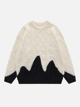 Majesda® - Vintage Colorblock Sweater outfit ideas streetwear fashion