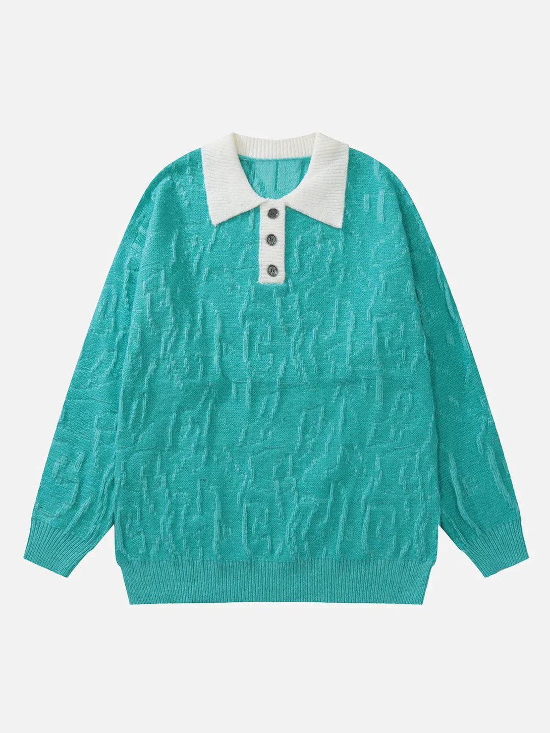 Majesda® - Vintage Contrast Knit Polo Sweater outfit ideas streetwear fashion