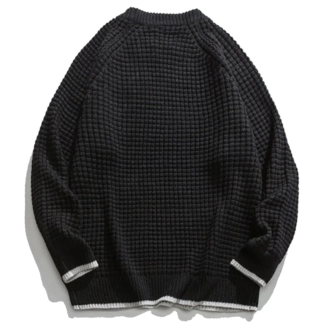 Majesda® - Vintage Contrast Pineapple Pattern Sweater outfit ideas streetwear fashion