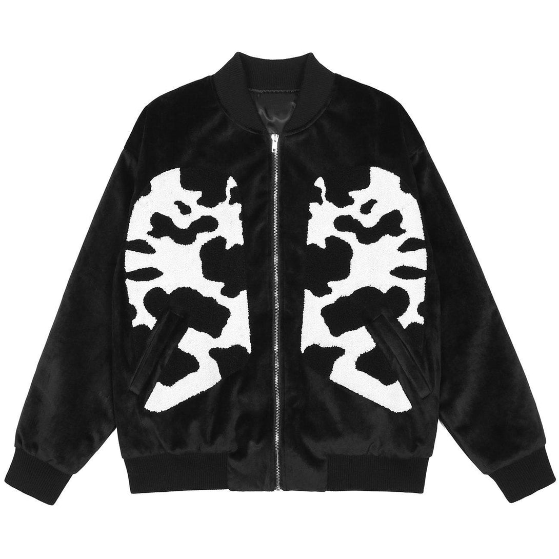 Majesda® - Vintage Cow Pattern Thick Jacket outfit ideas, streetwear fashion - majesda.com
