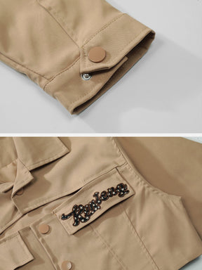 Majesda® - Vintage Cutout Cropped Jacket outfit ideas, streetwear fashion - majesda.com