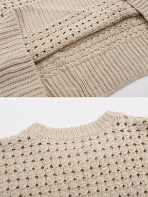 Majesda® - Vintage Cutout Sweater outfit ideas streetwear fashion