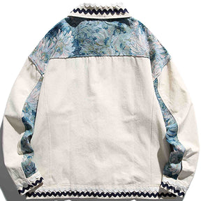 Majesda® - Vintage Embroidery Patchwork Jacket outfit ideas, streetwear fashion - majesda.com