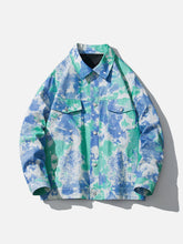 Majesda® - Vintage Floral Tie Dye Jacket outfit ideas, streetwear fashion - majesda.com