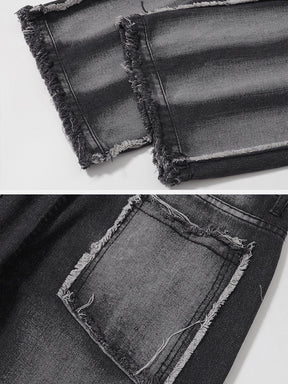 Majesda® - Vintage Gradient Burlap Jeans outfit ideas streetwear fashion
