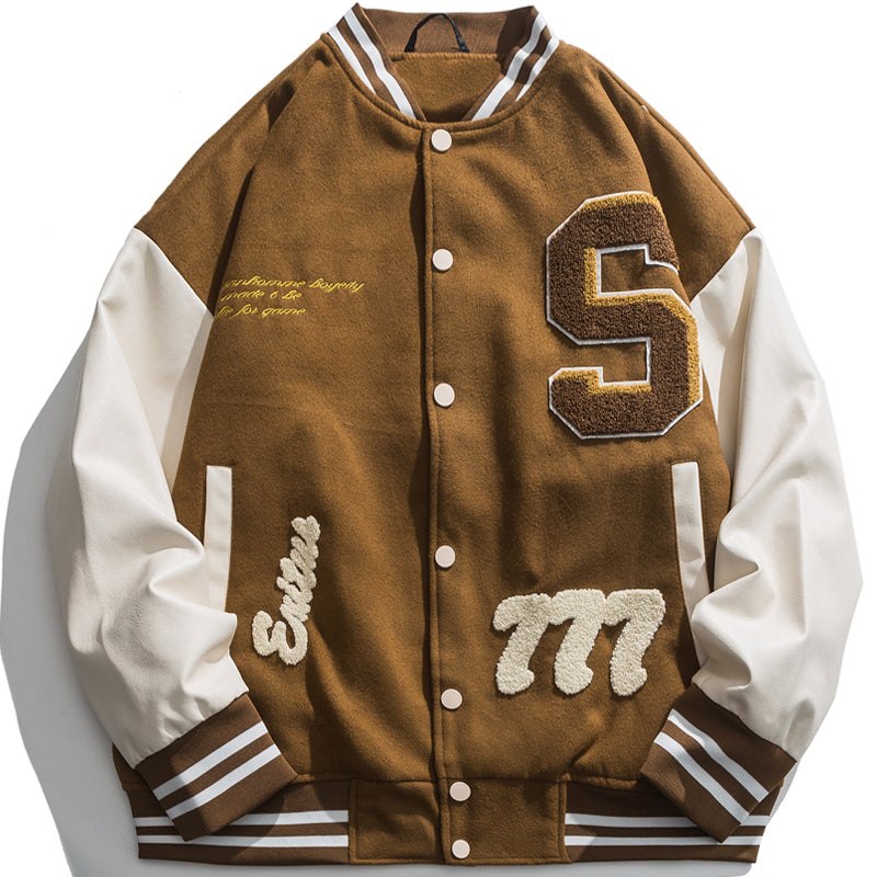 Majesda® - Vintage High School Jacket Flocked Heart outfit ideas, streetwear fashion - majesda.com