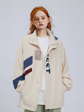 Majesda® - Vintage Letter Print Patchwork Jacket outfit ideas, streetwear fashion - majesda.com