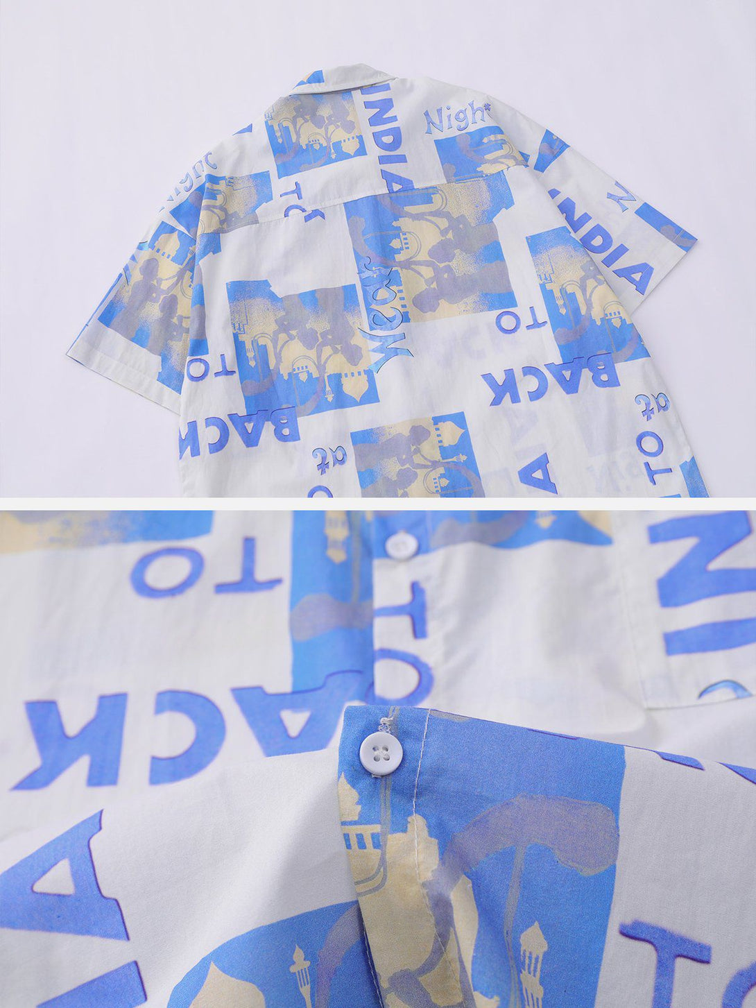 Majesda® - Vintage Letter Print Short Sleeve Shirts outfit ideas streetwear fashion
